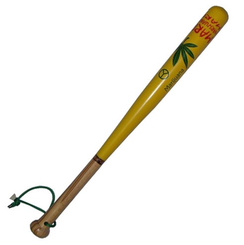 Souvenir bastone marijuana - mazza per minibaseball da collezione in legno con scritta marijuana.