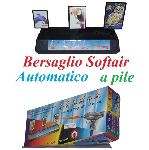 Bersaglio per softair automatico a pile con figure di uccelli .