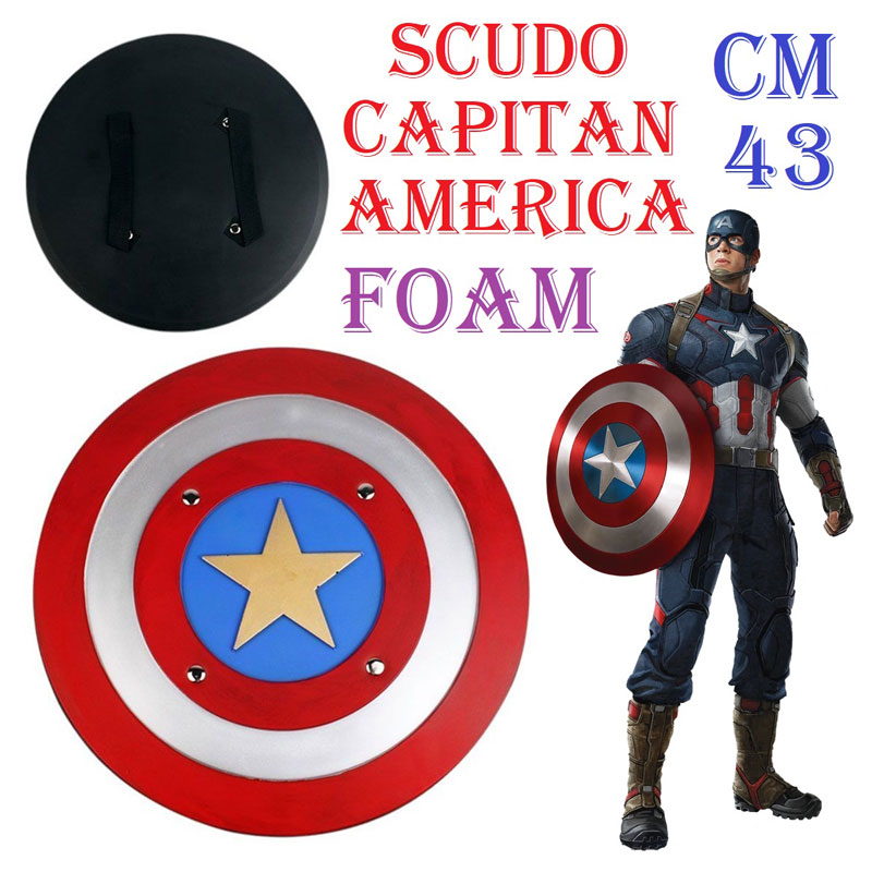 Scudo di capitan america in foam per cosplay -  scudo fantasy ornamentale da collezione in gomma del vendicatore steve rogers delle serie di film e fumetti marvel avengers.