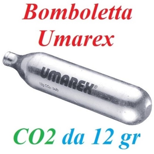 1 bomboletta universale di gas co2 da 12 grammi per softair e armi a co2 - 1 ricarica co2 per armi da softair e armi co2 di potenza inferiore ai 7,5 joule - marca umarex.