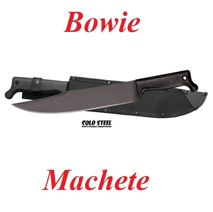 Machete bowie con lama nera e fodero - coltello macete americano.