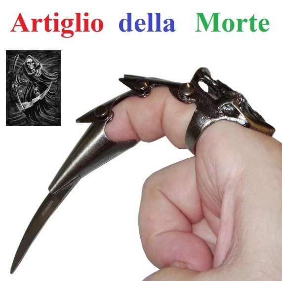 Pugnale artiglio della morte coltello fantasy da collezione con incisione.