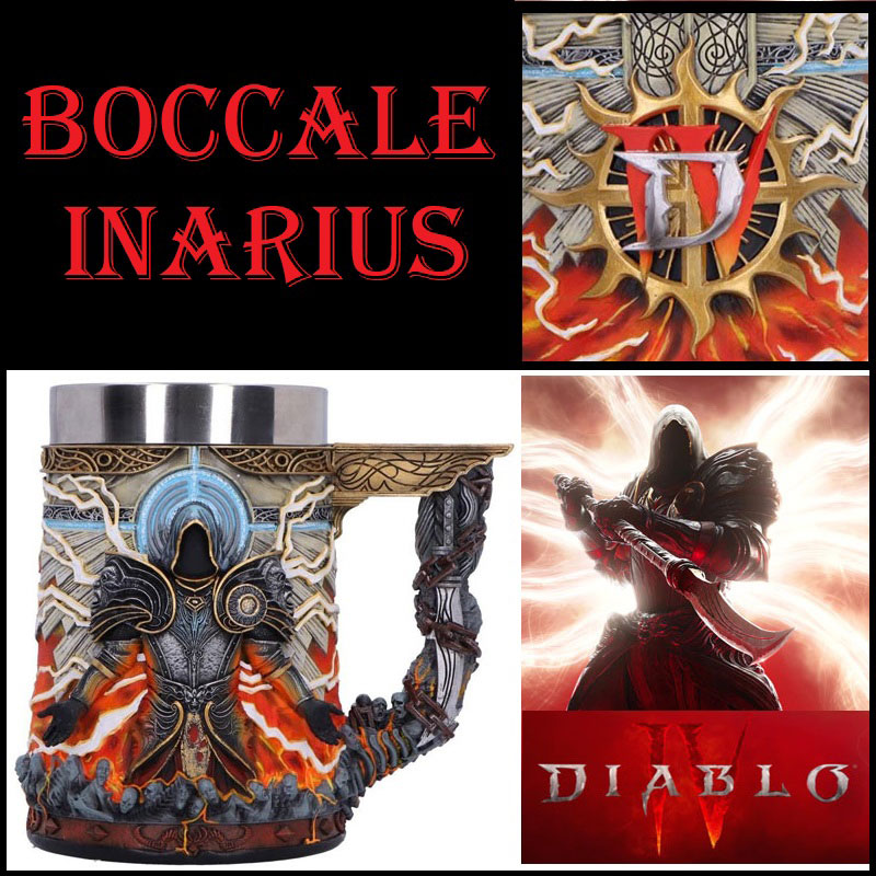 Tazza inarius di diablo iv - boccale fantasy ornamentale da collezione riproduzione ufficiale della saga di videogames diablo marca nemesis now .