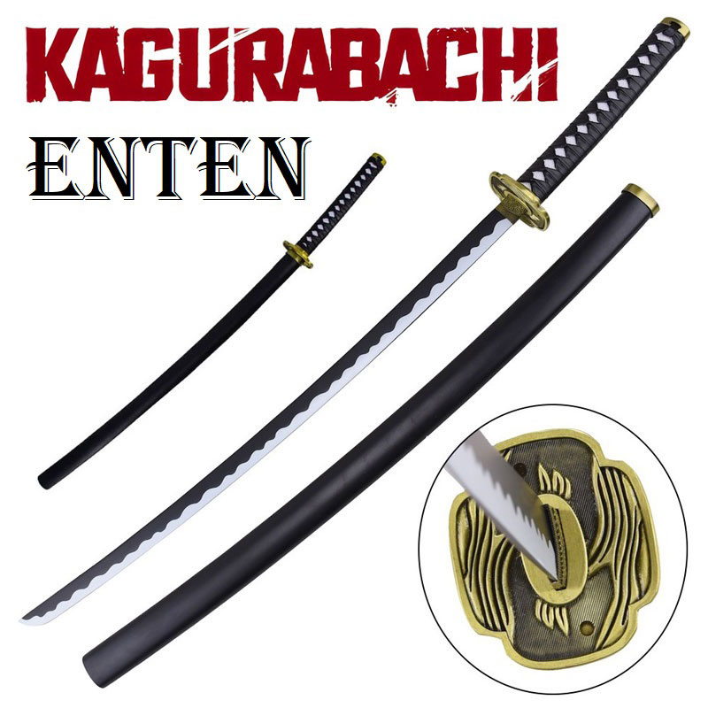 Katana enten per cosplay - spada giapponese fantasy ornamentale da collezione di chihiro rokuhira della serie anime e manga kagurabachi.