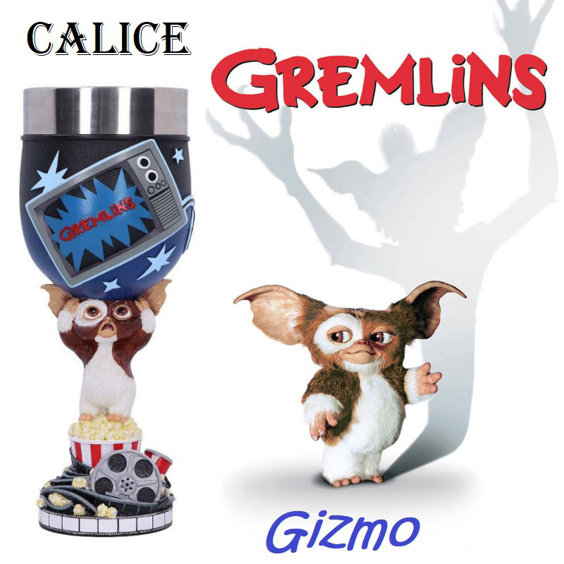 Calice gizmo - coppa fantasy ornamentale da collezione riproduzione ufficiale della saga di film gremlins marca nemesis now.