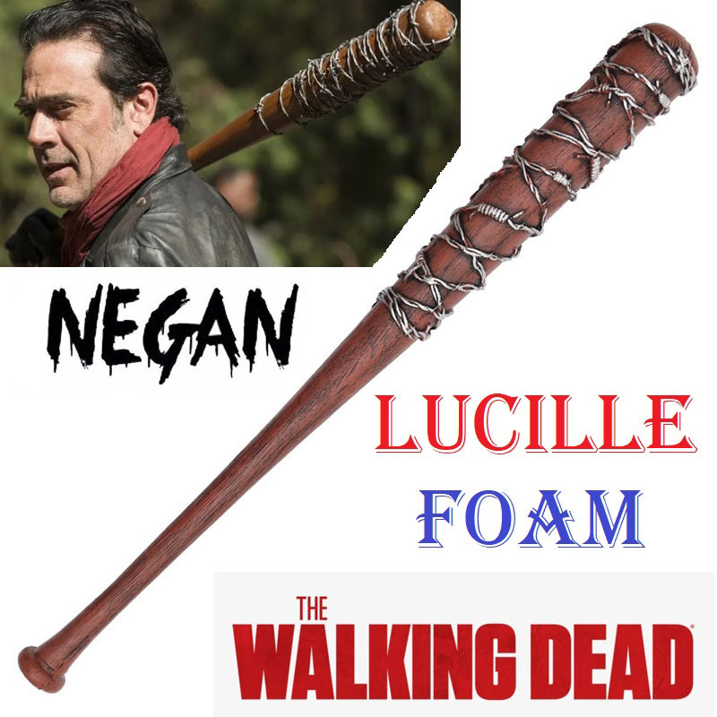 Mazza lucille in gomma per cosplay - mazza da baseball fantasy ornamentale da collezione in foam di negan smith della serie televisiva the walking dead .