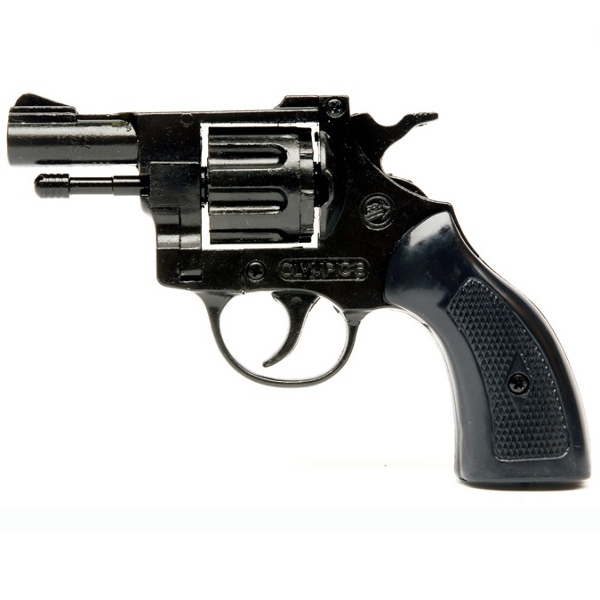 Bruni olympic 6  - revolver a salve calibro 6 mm - arma da segnalazione acustica - replica del revolver bernardelli tascabile .
