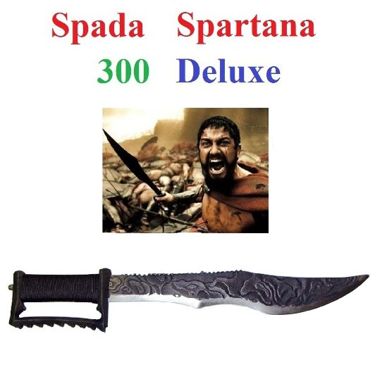 Spada film 300 deluxe da allenamento - spada da pratica e per cosplay di guerriero spartano con fodero e lama incisa.