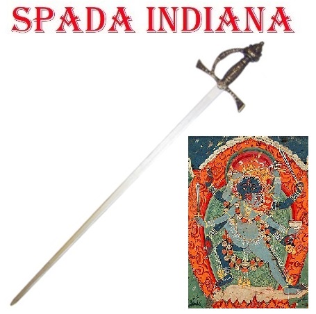 Spada indiana - spada storica da collezione di guerriero dell'india con lama incisa.