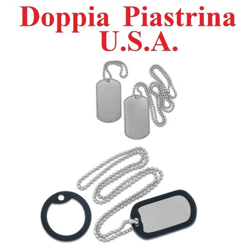 Doppia piastrina militare u.s.a. con guarnizione.