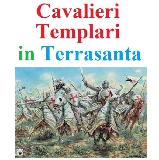 Stampa di cavalieri templari in terrasanta - opera di giuseppe rava - prodotto italiano.