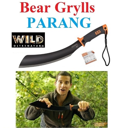Machete parang linea bear grylls survivor con lama e fodero nero - coltello macete del borneo marca gerber.