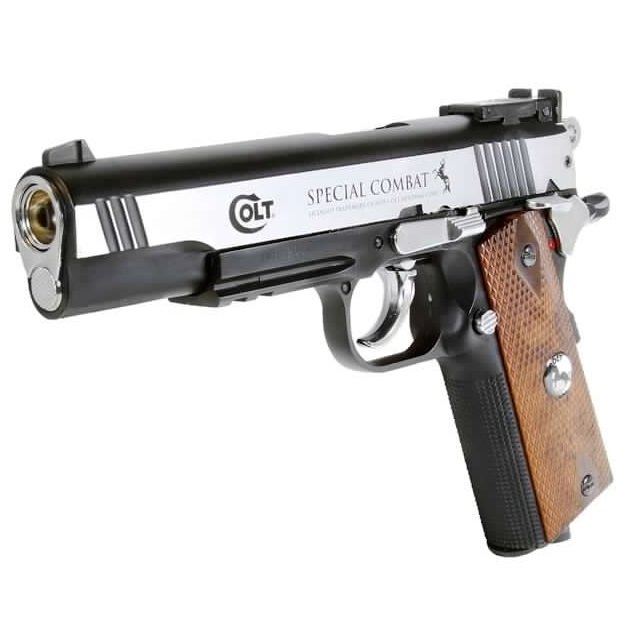 Pistola co2 colt 1911 special combat cromata - potenza inferiore ai 7,5  joule - marca umarex -versione depotenziata di libera vendita a maggiorenni  pistole armi ad aria compressa pistole co2 UMAREX