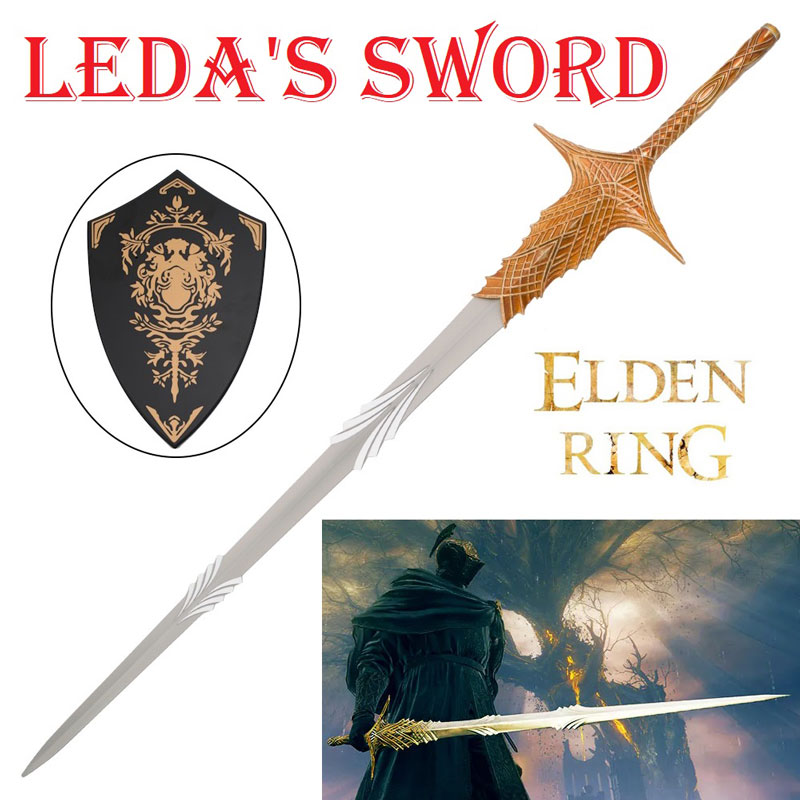 Leda's sword per cosplay con espositore da parete - spada ornamentale fantasy da collezione di leda il cavaliera dell'ago del videogioco elden ring shadow of the erdtree .