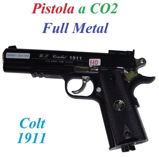 Pistola softair a co2 full metal modello colt 1911 - pistola colt 1911 da softair a co2  in metallo .