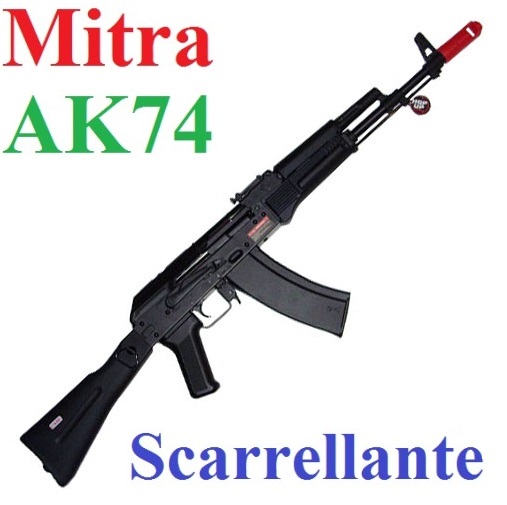 Fucile softair modello mitra ak74 full metal scarrellante elettrico - mitra elettrico giocattolo per softair modello mitra russo ak74 in metallo con calcio pieghevole.