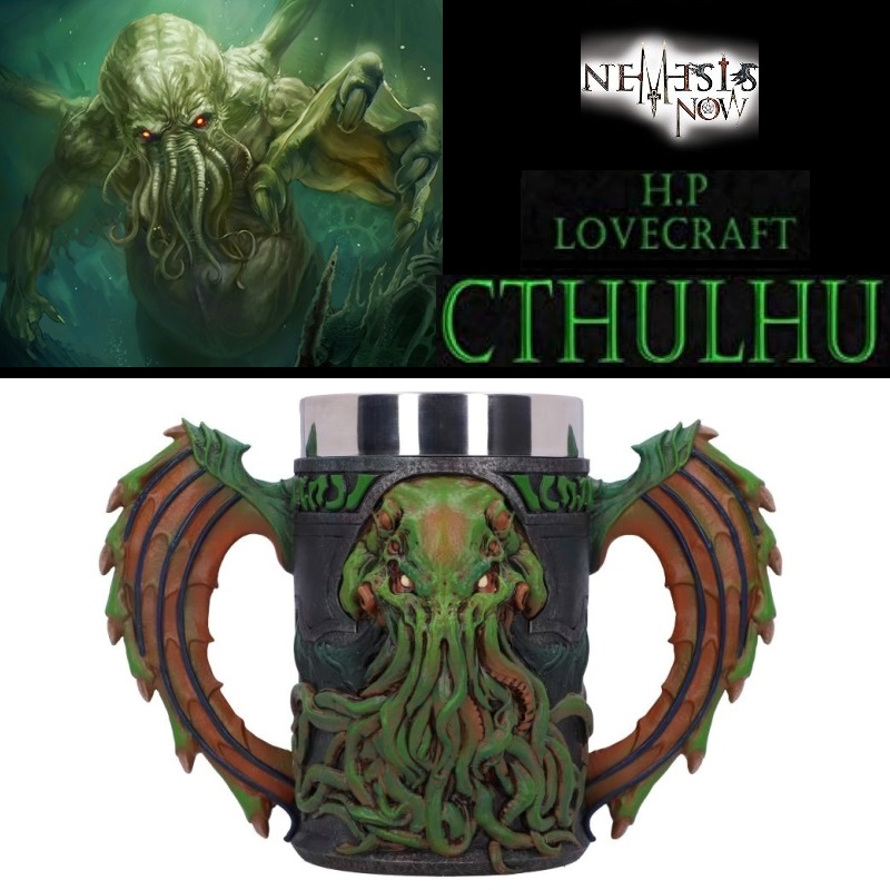 Boccale cthulhu - coppa fantasy da collezione dei grandi antichi dei romanzi horror di howard phillips lovecraft marca nemesis now .