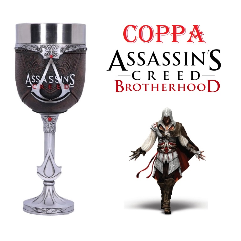 Calice assassin's creed brotherhood - coppa fantasy da collezione riproduzione ufficiale della saga di videogames assassin's creed marca nemesis now .