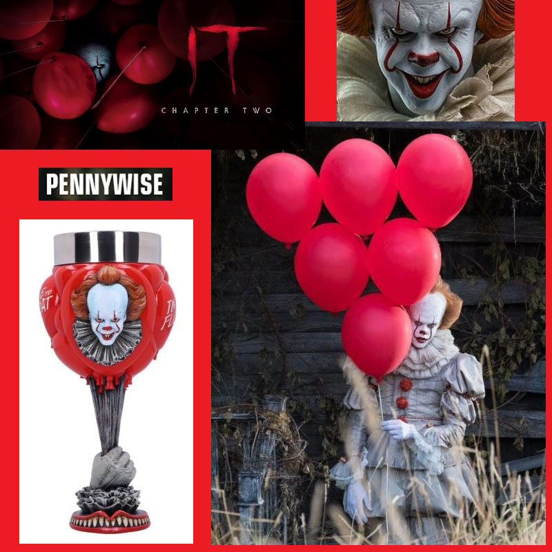 Calice it - coppa fantasy da collezione riproduzione ufficiale della saga di film horror sul clown it pennywise marca nemesis now .